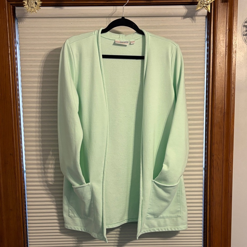 Belle by Kim Gravel Mint Open-Front Cardigan